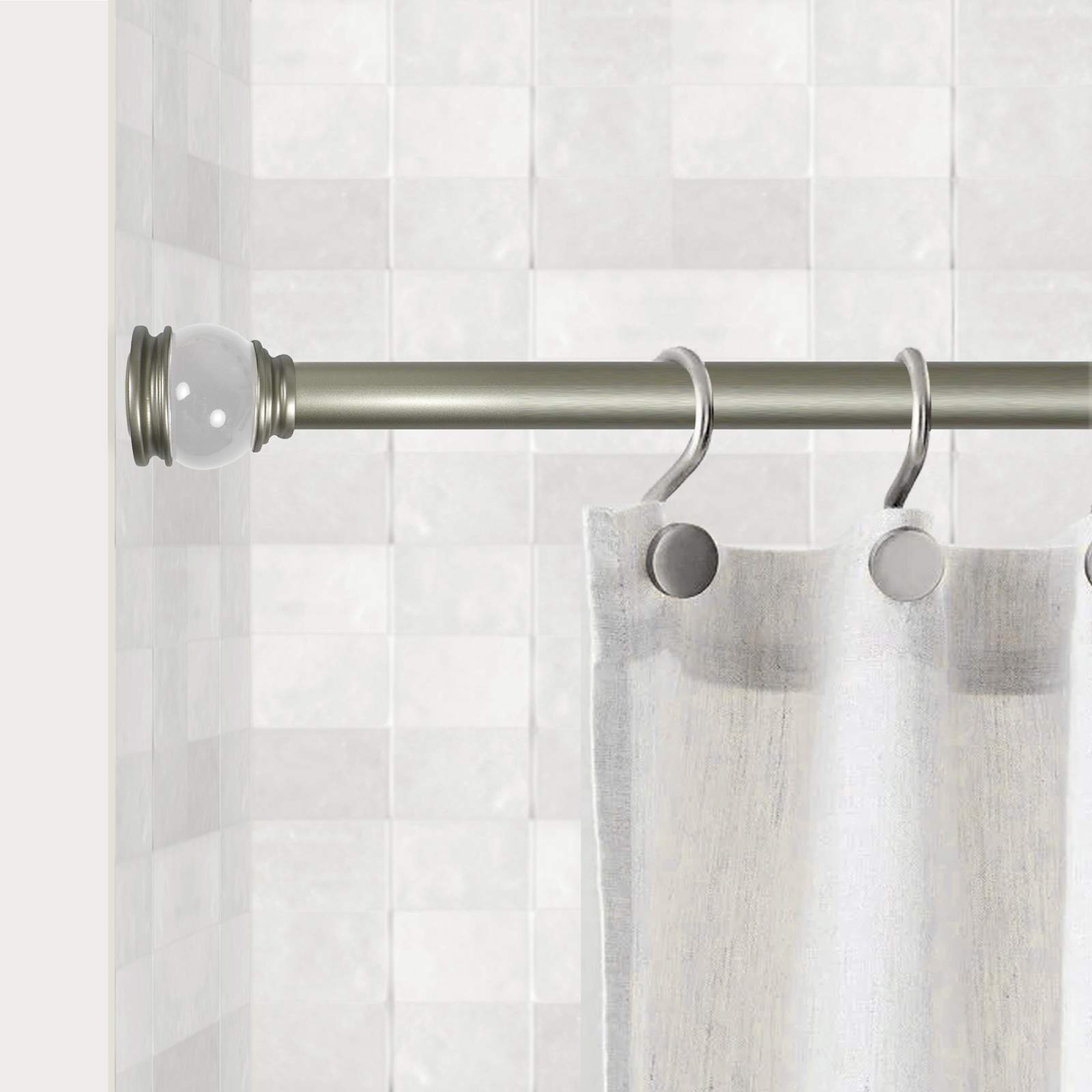Nicole 1" Clear Shower Tension Rod, 41-72"