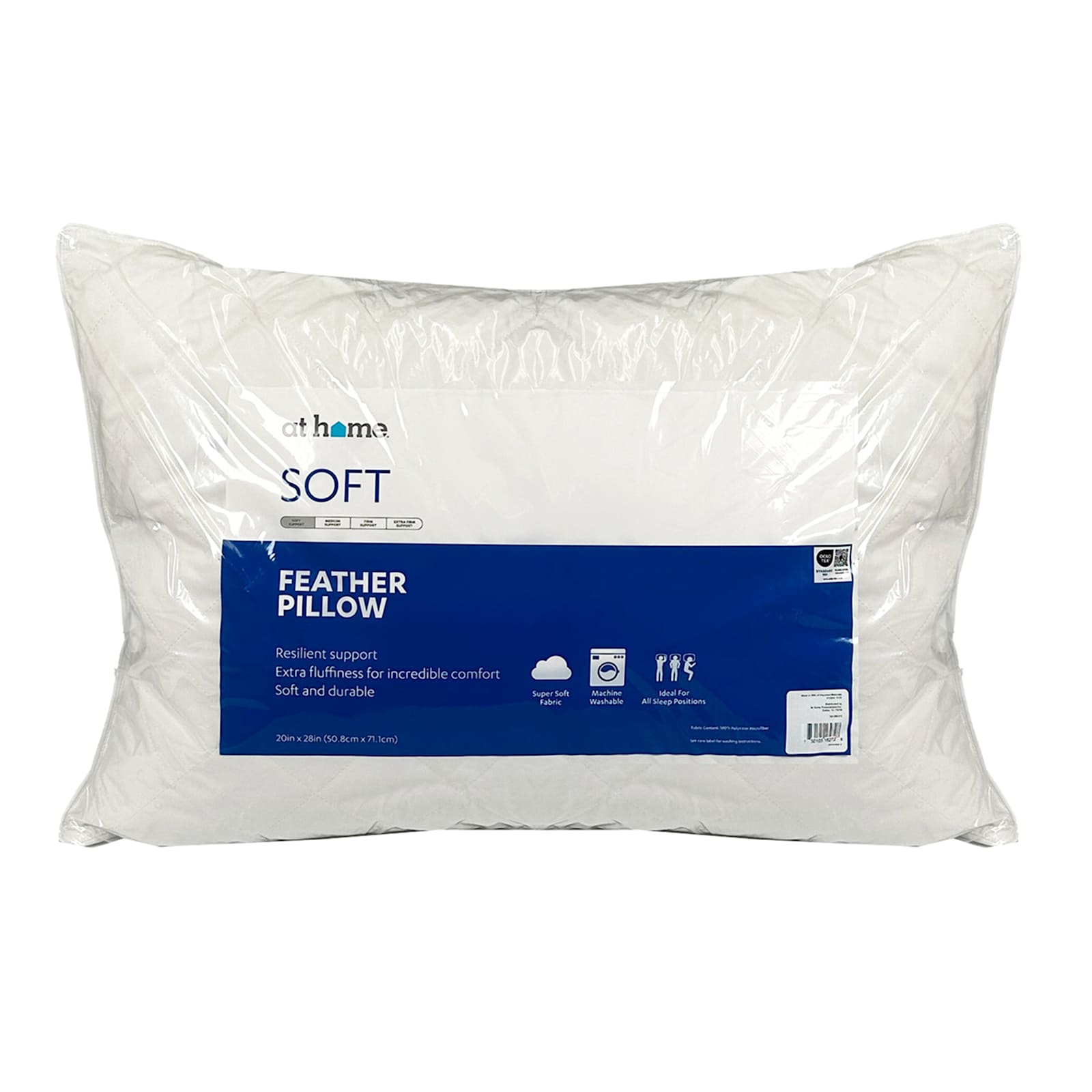Quilted Feather Bed Pillow, Standard/Queen