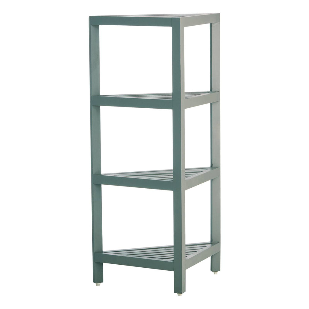 4-Tier Grey Wood Corner Storage Stand