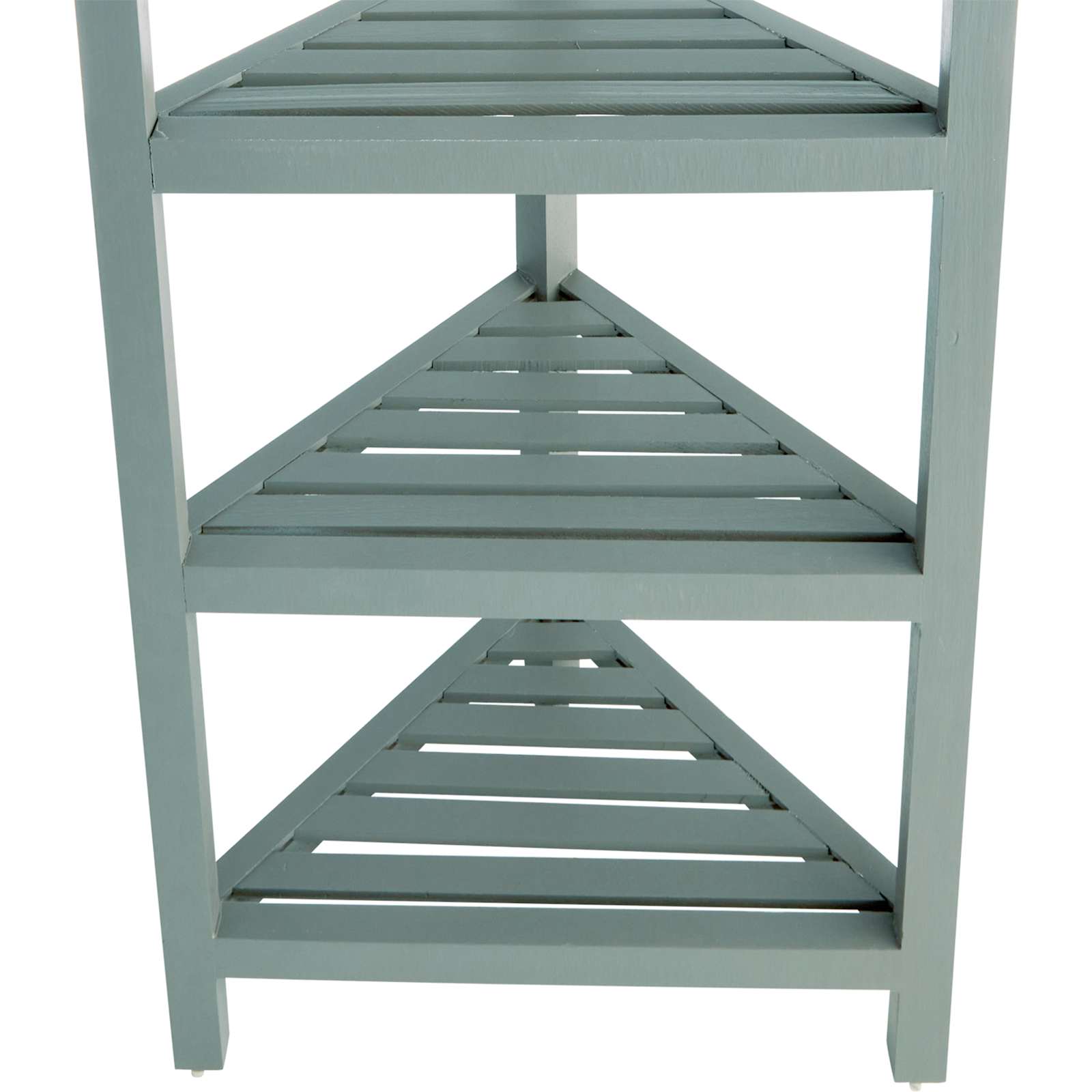 4-Tier Grey Wood Corner Storage Stand