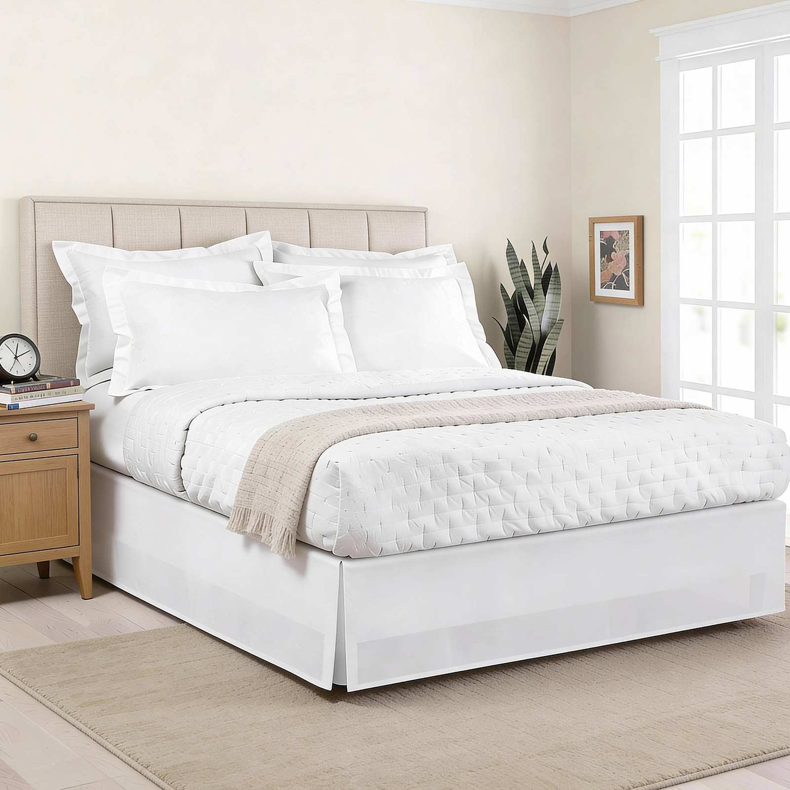 White Pleated Bed Skirt