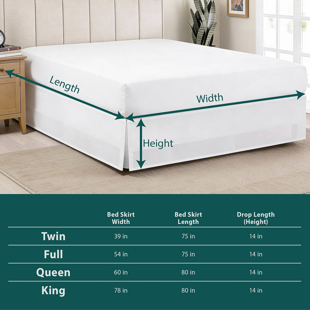 White Pleated Bed Skirt