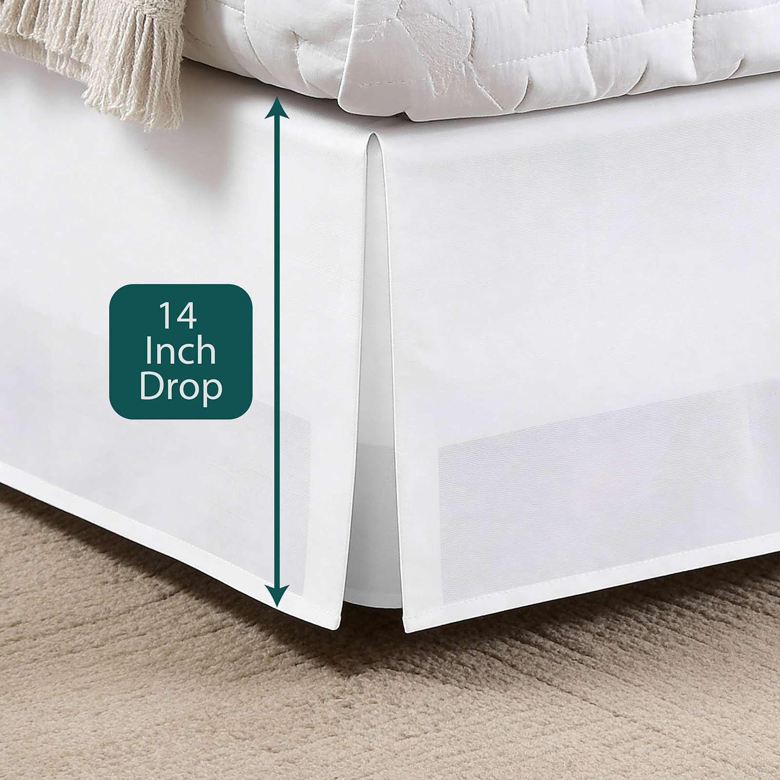 White Pleated Bed Skirt