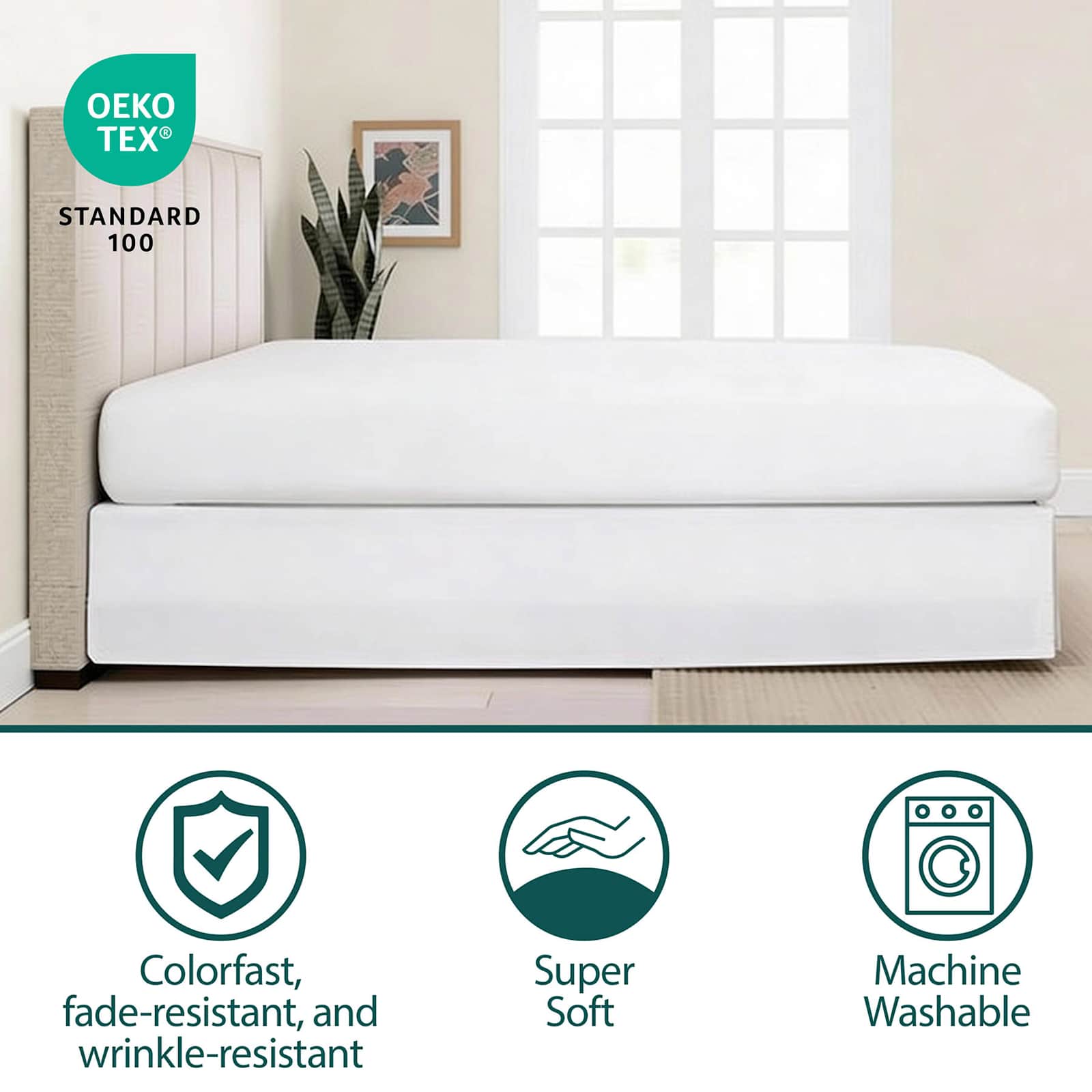 White Pleated Bed Skirt