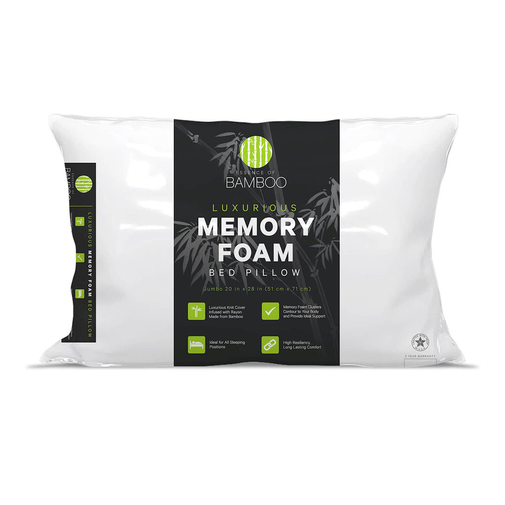 Bamboo Memory Foam Pillow, Standard/Queen