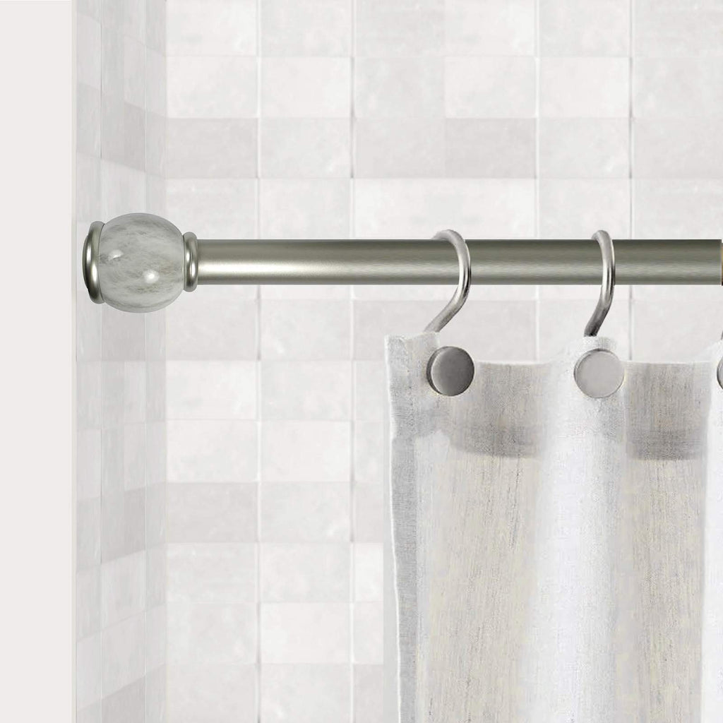 Marbled Steel Shower Rod, 42-72"