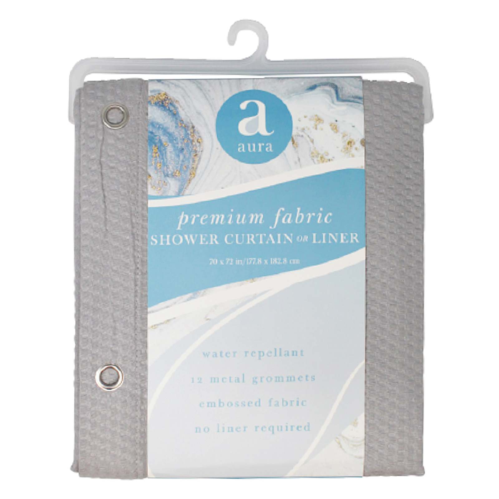 Grey Embossed Shower Curtain Liner, 72"