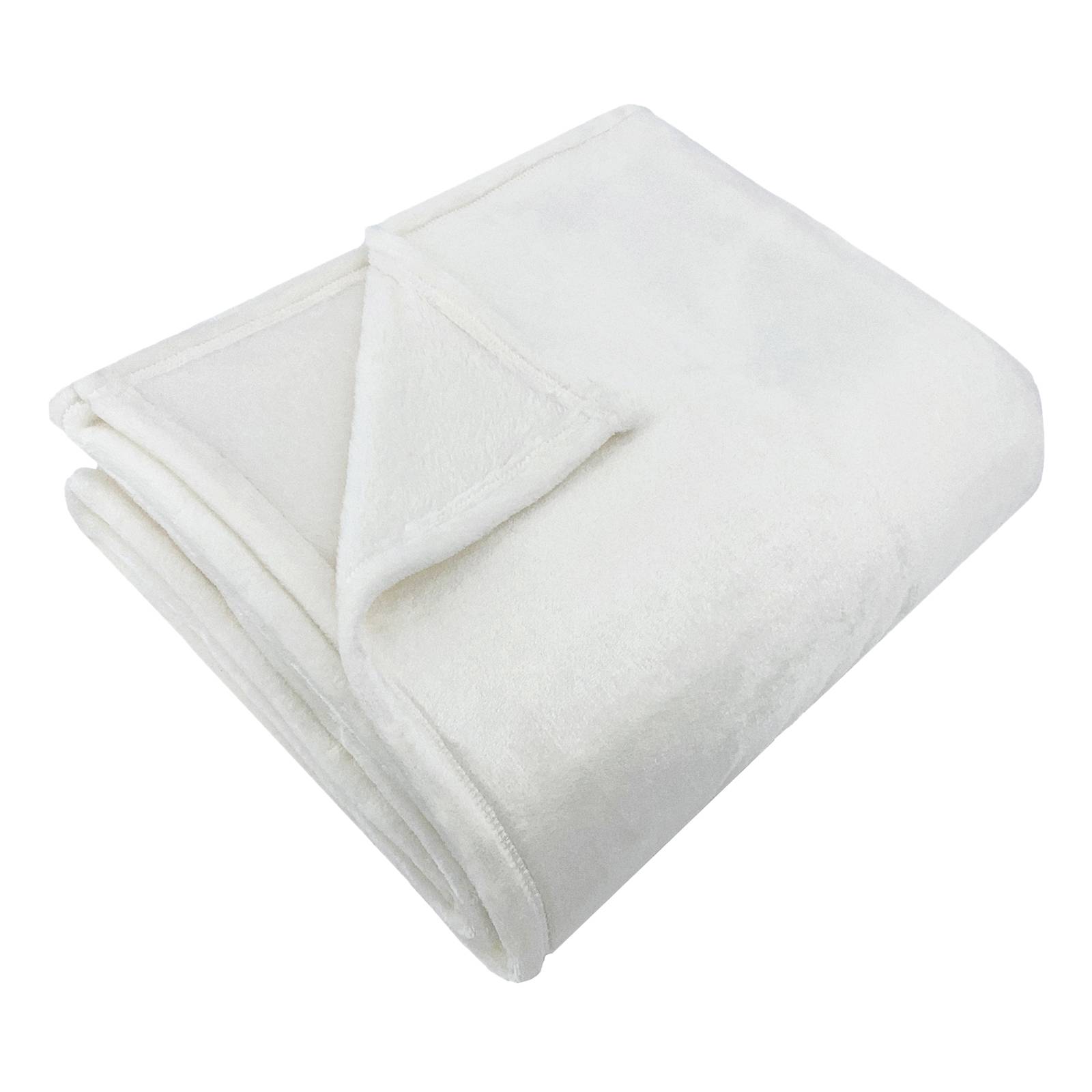 White Plush Bed Blanket
