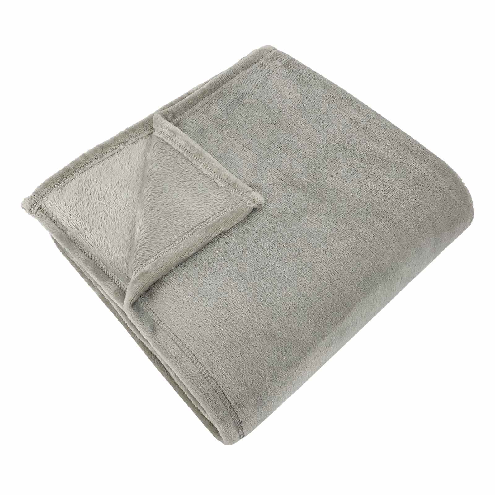 Light Grey Plush Bed Blanket