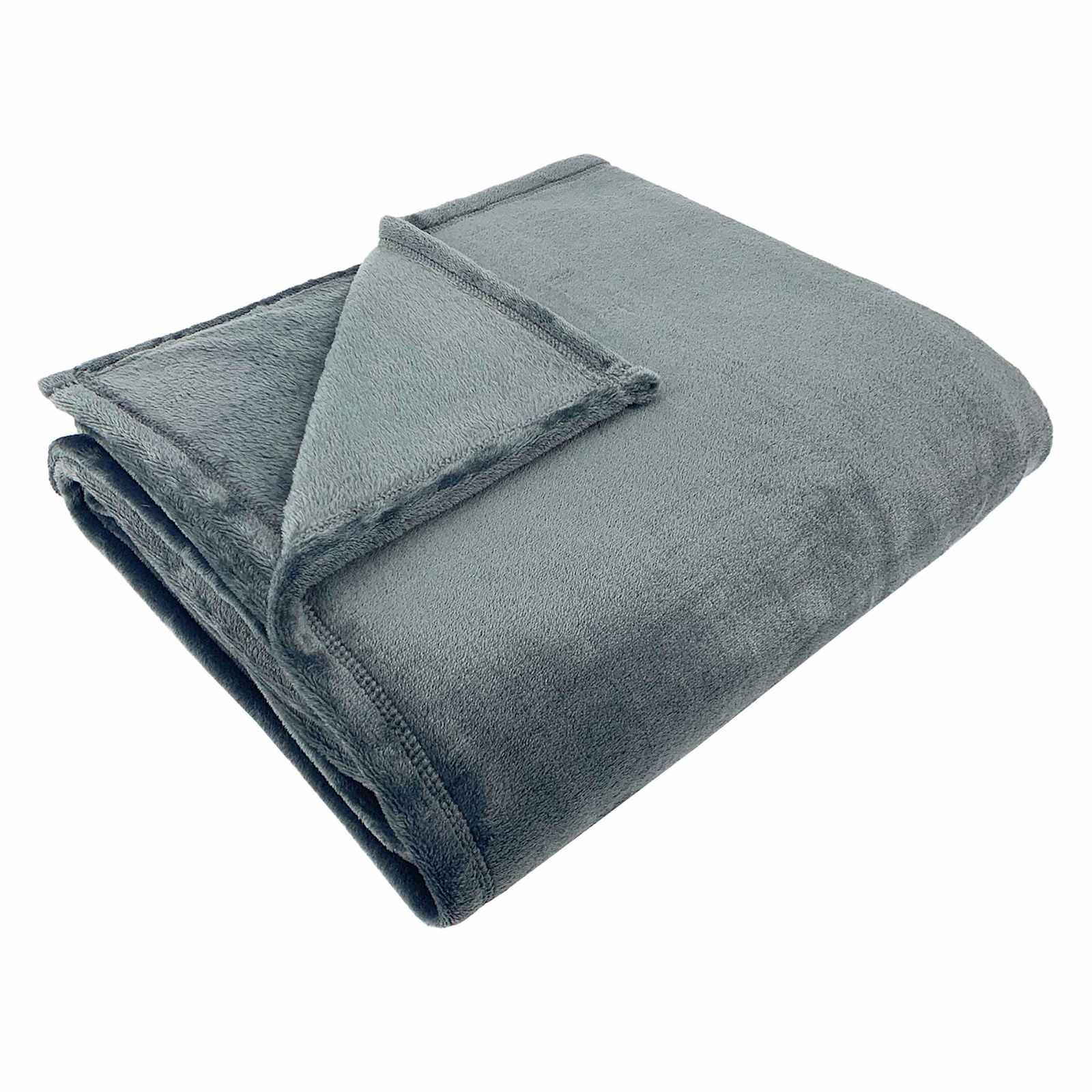 Dark Grey Plush Bed Blanket