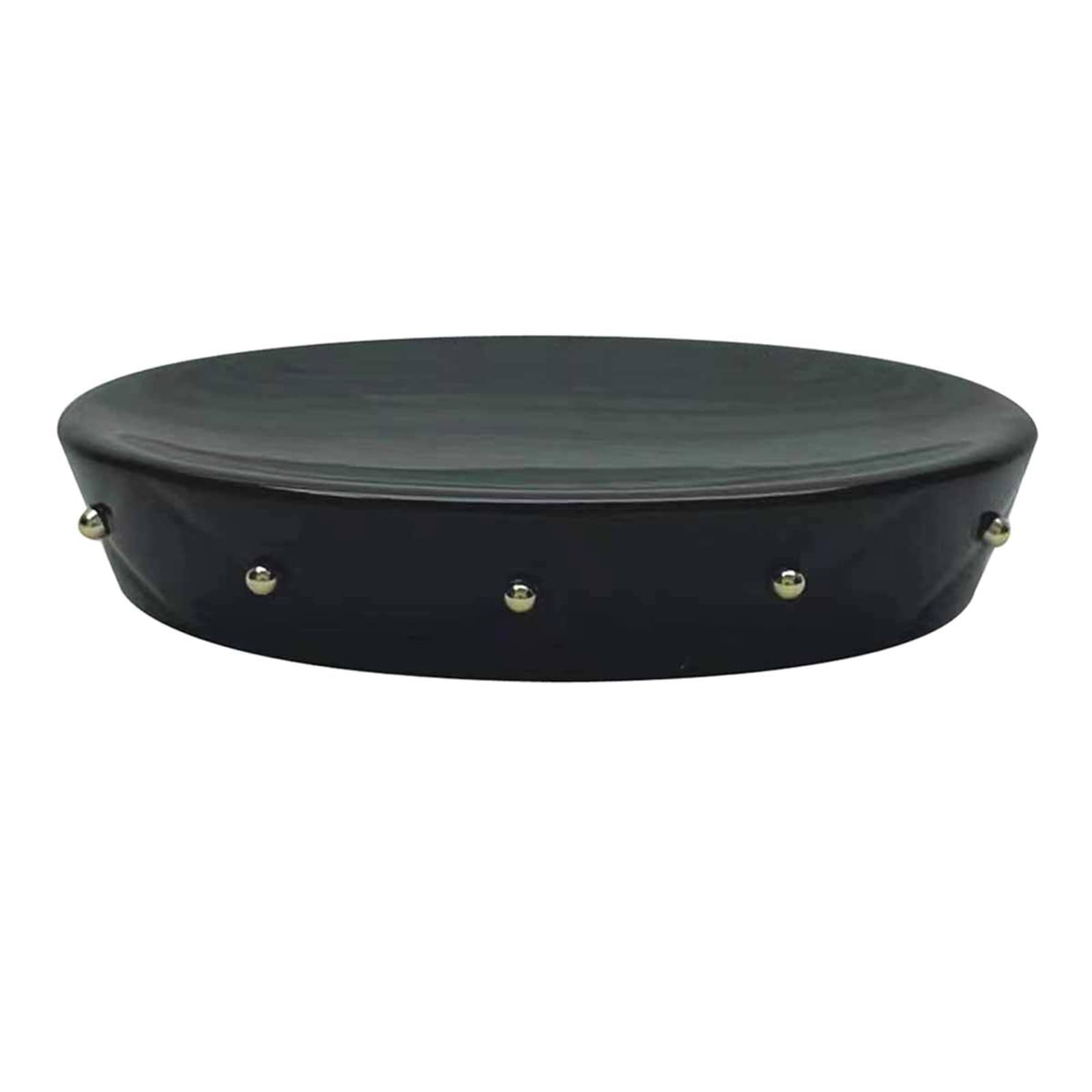 Black & Gold Quilted Ceramic Stud Soap Dish