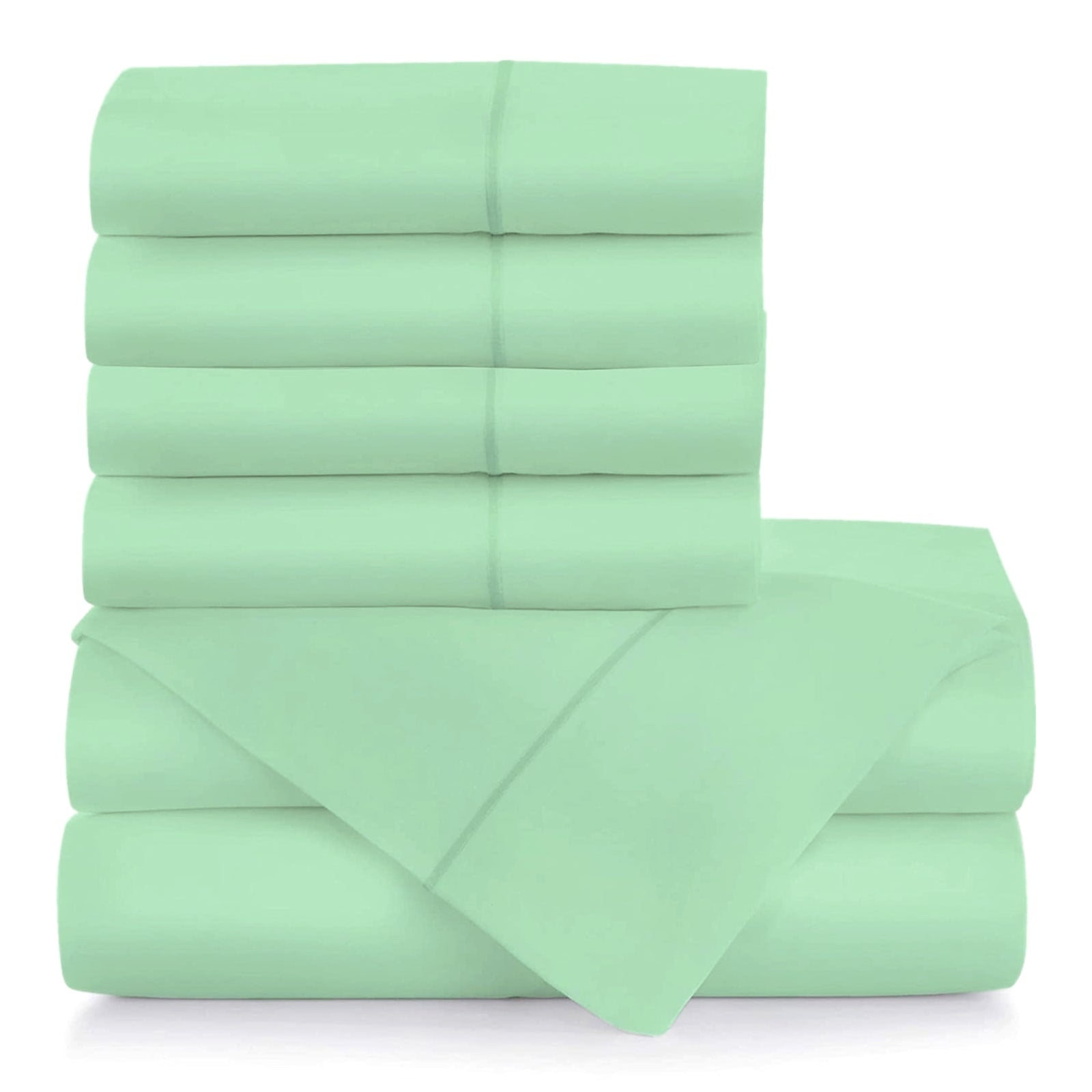 6-Piece Green 1000 Thread Count Sateen Sheet Set, King