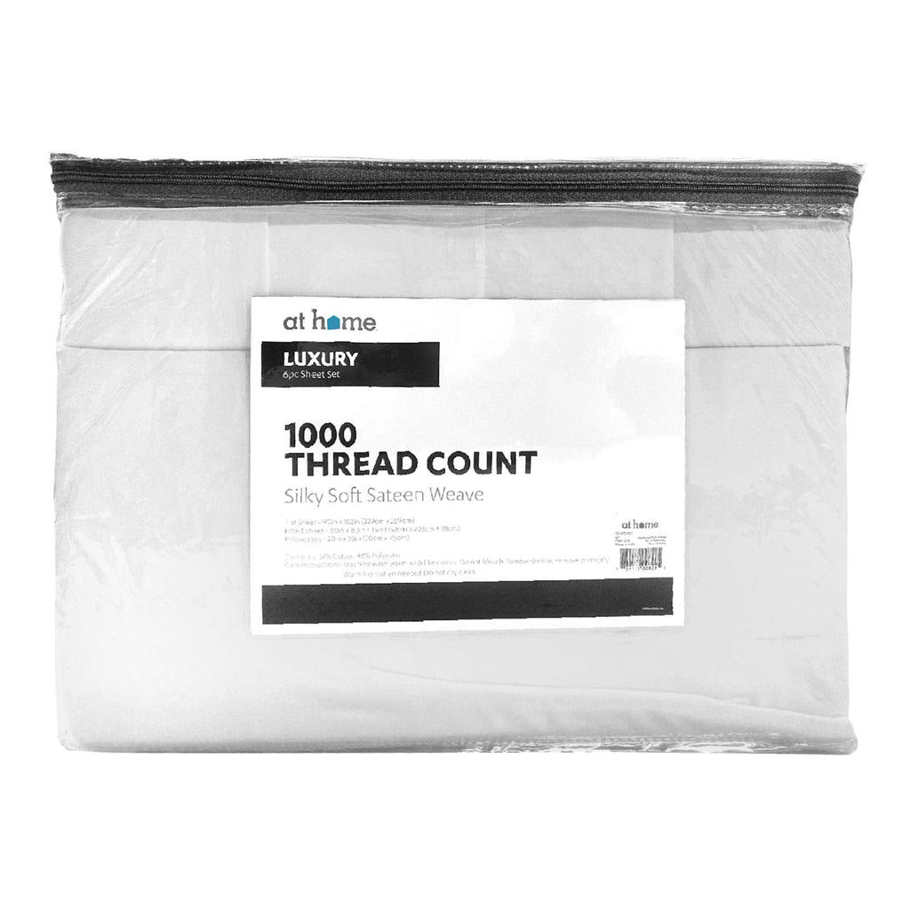6-Piece Antarctica 1000 Thread Count Luxury Sateen Sheet Set, Queen