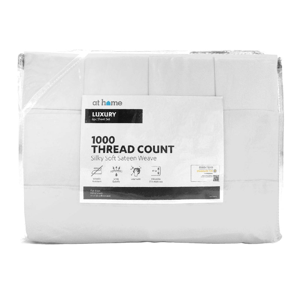 6-Piece Antarctica 1000 Thread Count Luxury Sateen Sheet Set, Queen