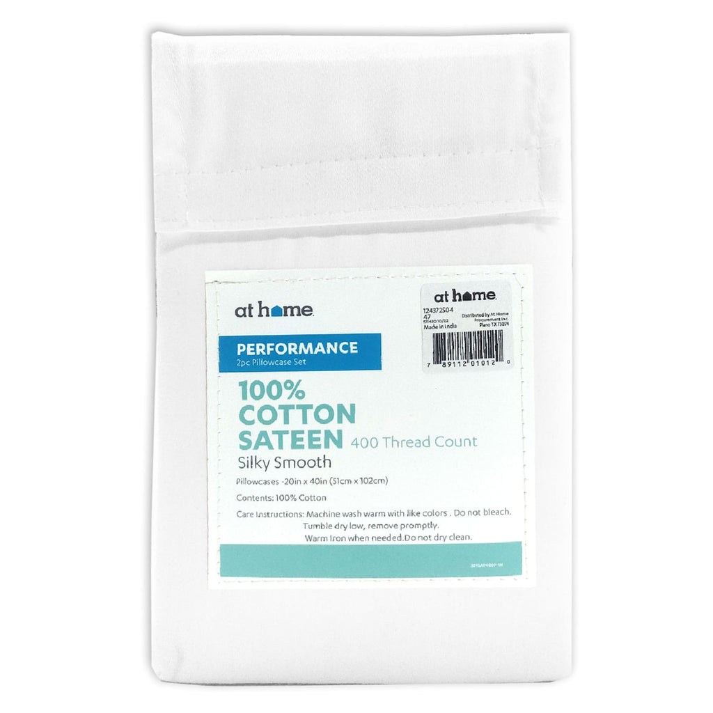 2-Piece White 400 Thread Count Performance Pillowcase Set