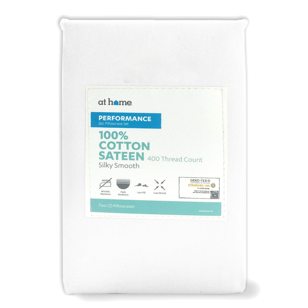 2-Piece White 400 Thread Count Performance Pillowcase Set