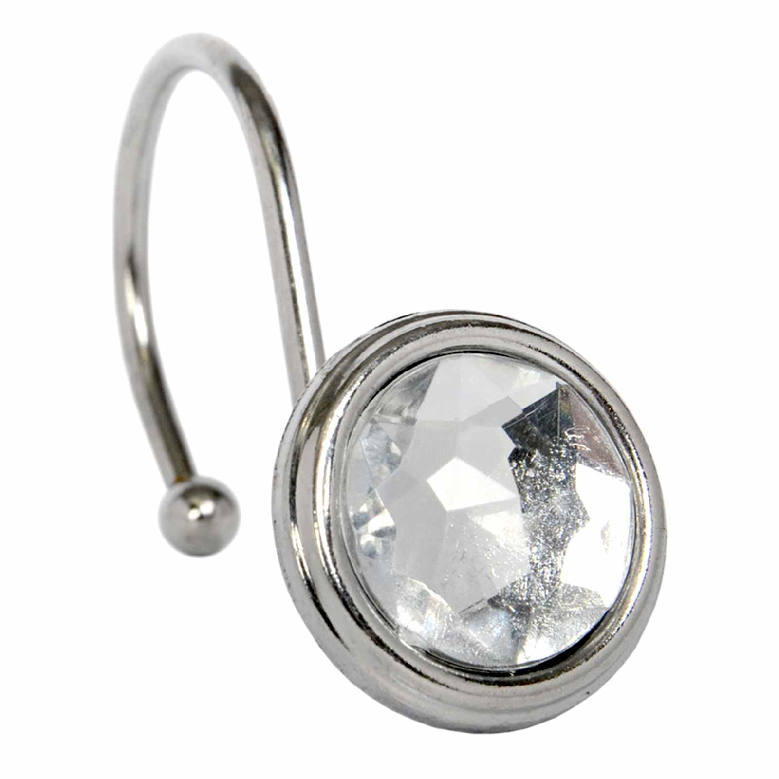 12-Piece Meagan Chrome Shower Curtain Hooks