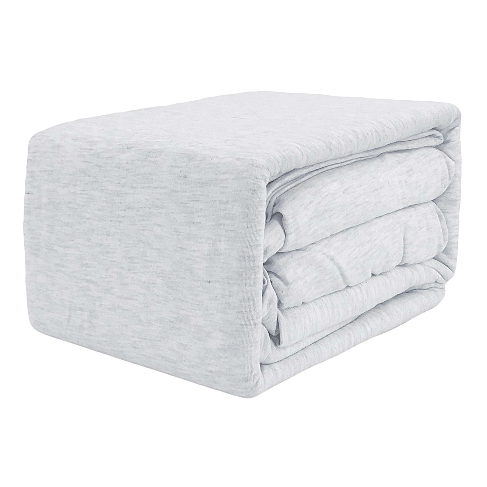 4-Piece Light Grey Jersey Sheet Set, Queen