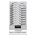 12-Pack Chrome Double Roller Shower Hooks