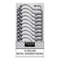 12-Pack Brushed Nickel Double Roller Shower Hooks