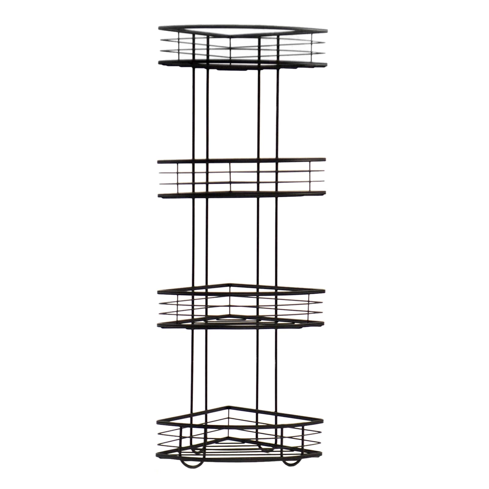 Manhattan 4-Tier Corner Storage Stand, Matte Black