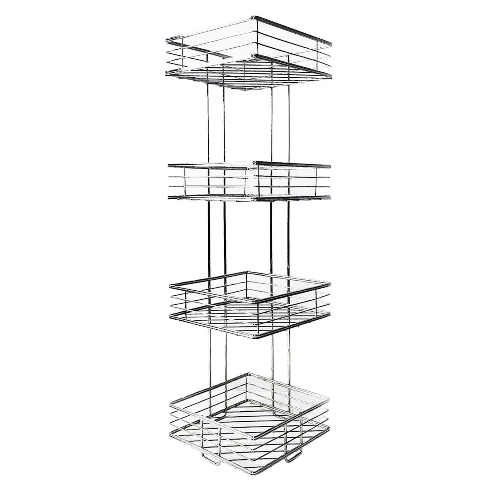 Manhattan 4-Tier Square Storage Stand, Chrome