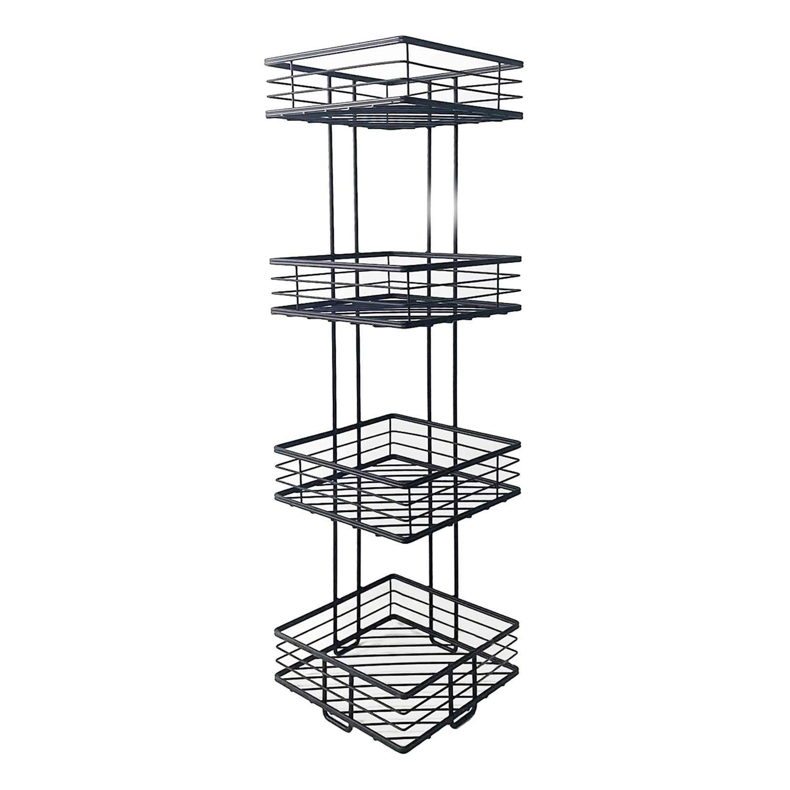 Manhattan 4-Tier Square Storage Stand, Matte Black
