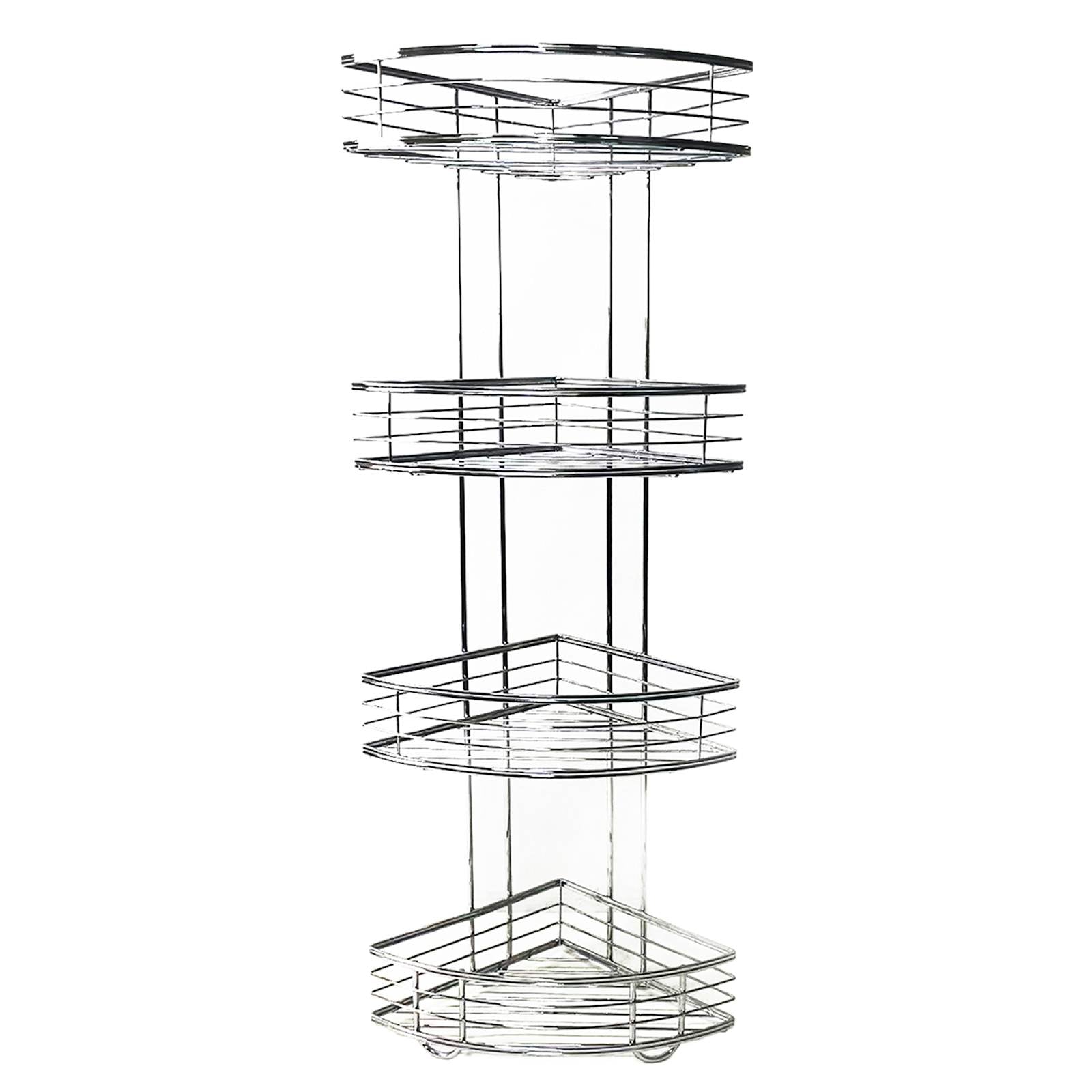 Manhattan 4-Tier Corner Storage Stand, Chrome