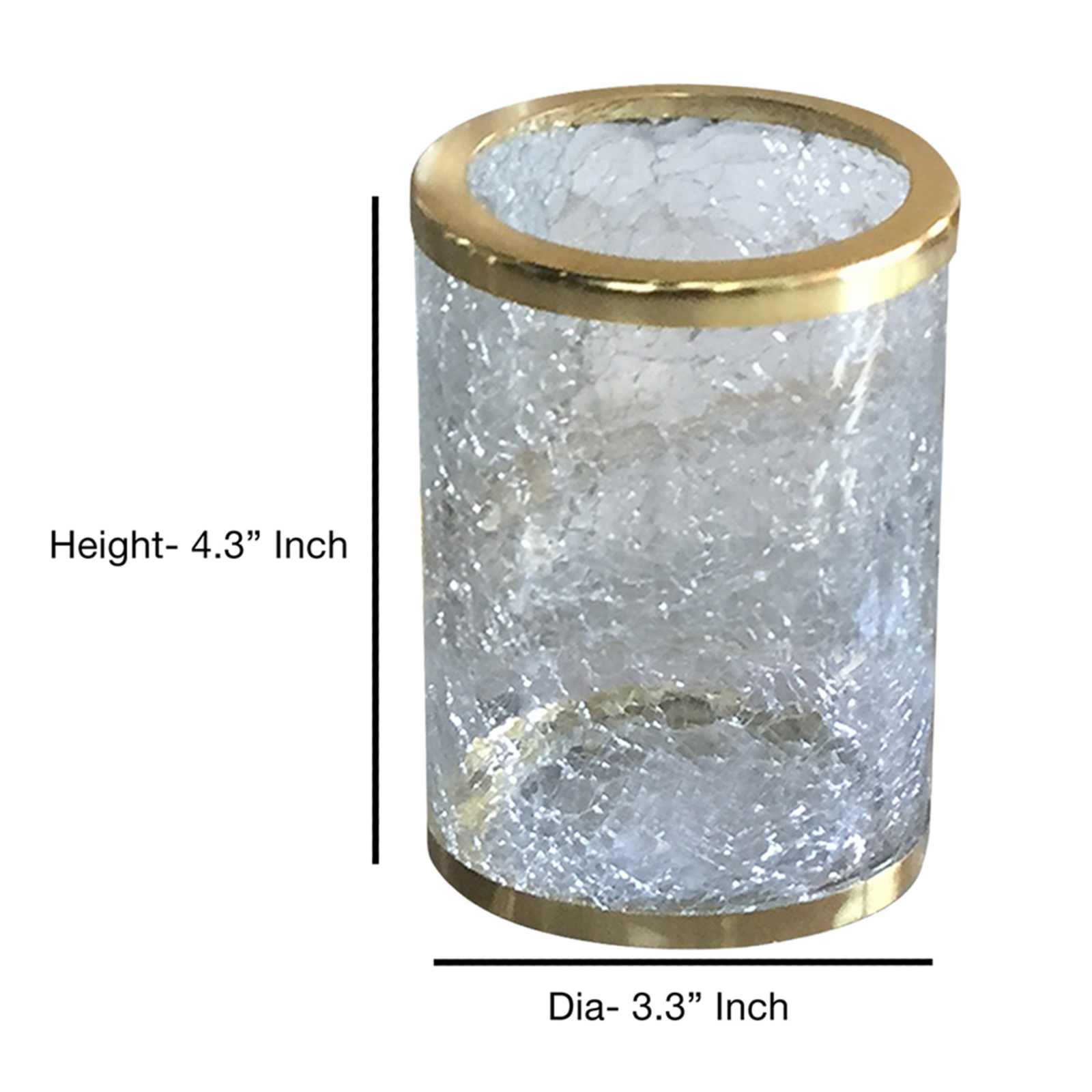 Gold Glass Metal Tumbler, 4.3"