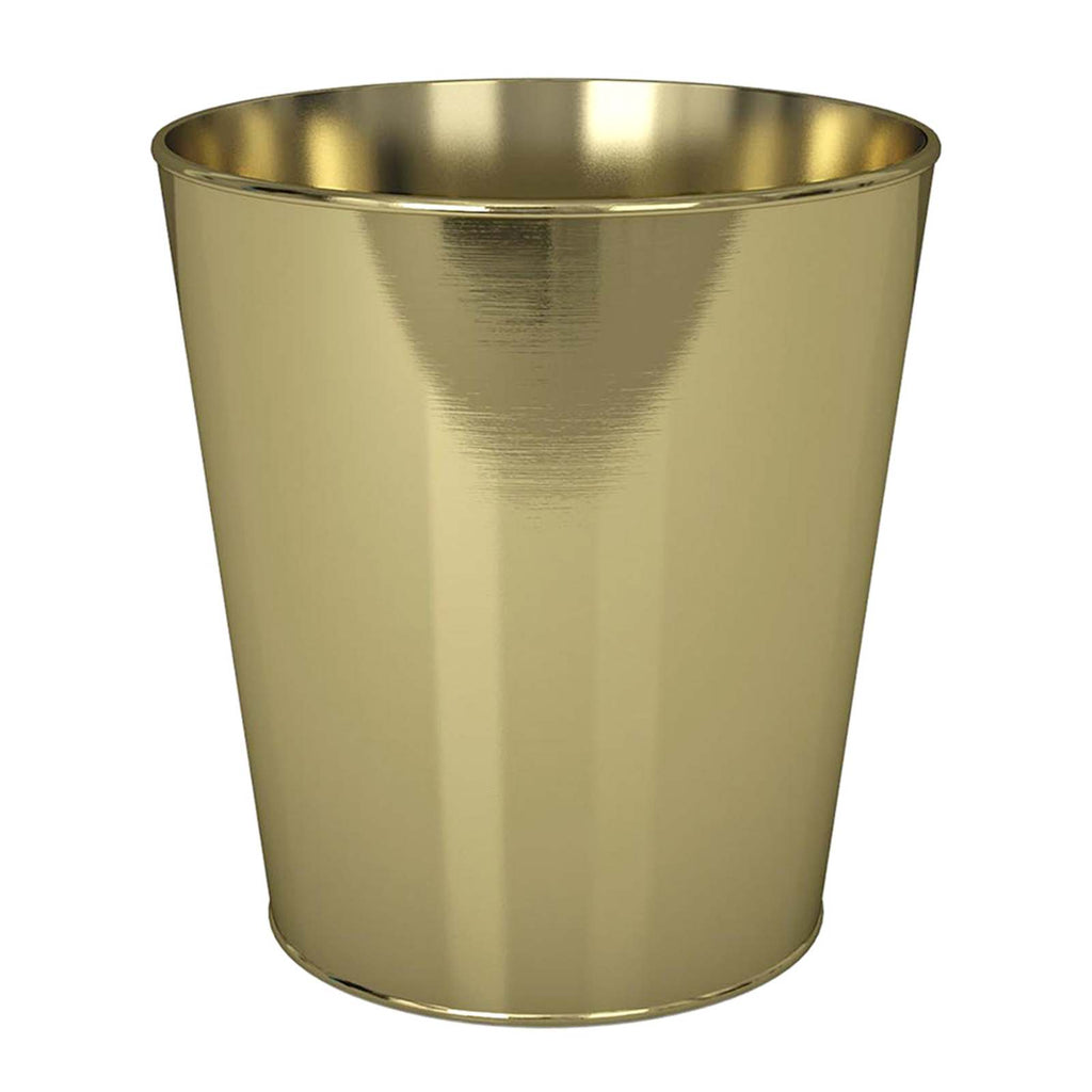Gold Metal Wastebasket, 10"