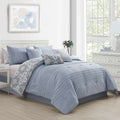 7-Piece Ivey Blue Comforter Set, King