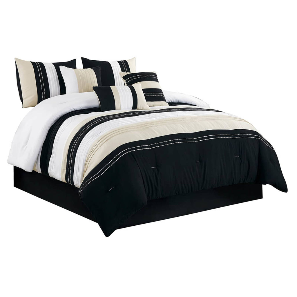 7-Piece Jasper Multicolor Striped Comforter Set