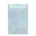2-Piece Aqua & White Tufted Bath Rug Set