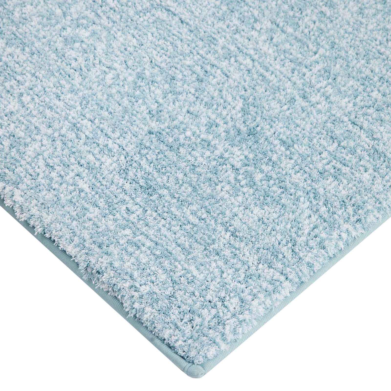 2-Piece Aqua & White Tufted Bath Rug Set