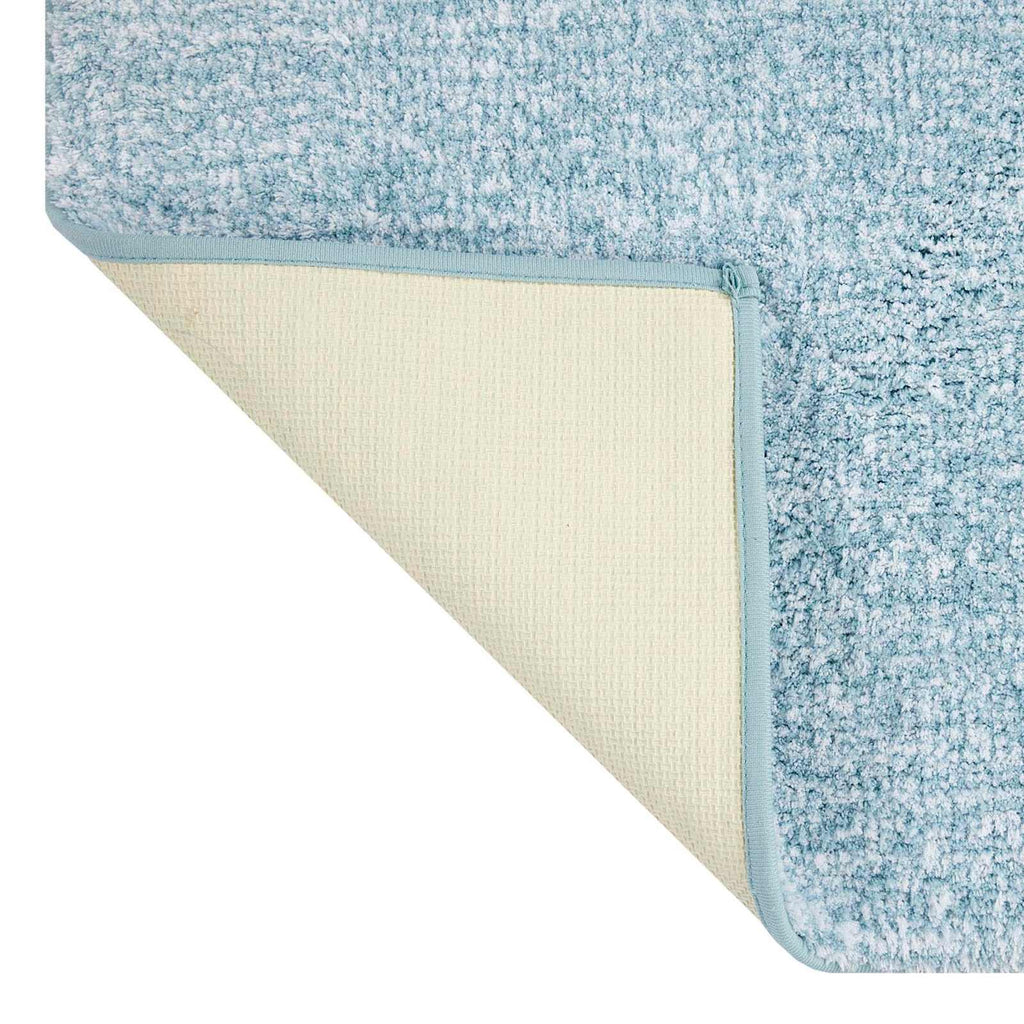 2-Piece Aqua & White Tufted Bath Rug Set