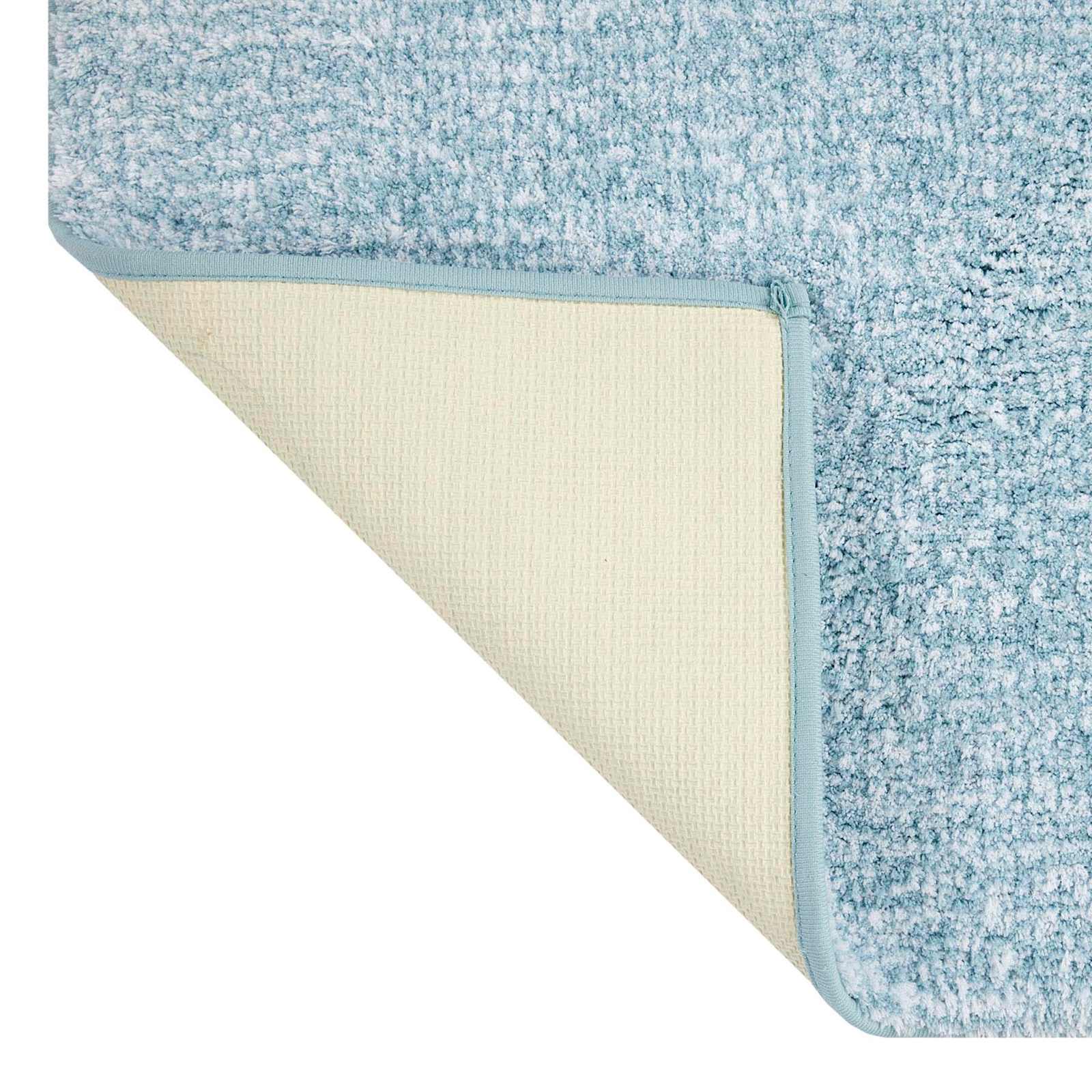 2-Piece Aqua & White Tufted Bath Rug Set