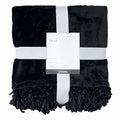 Black Fringe Throw Blanket, 50x60