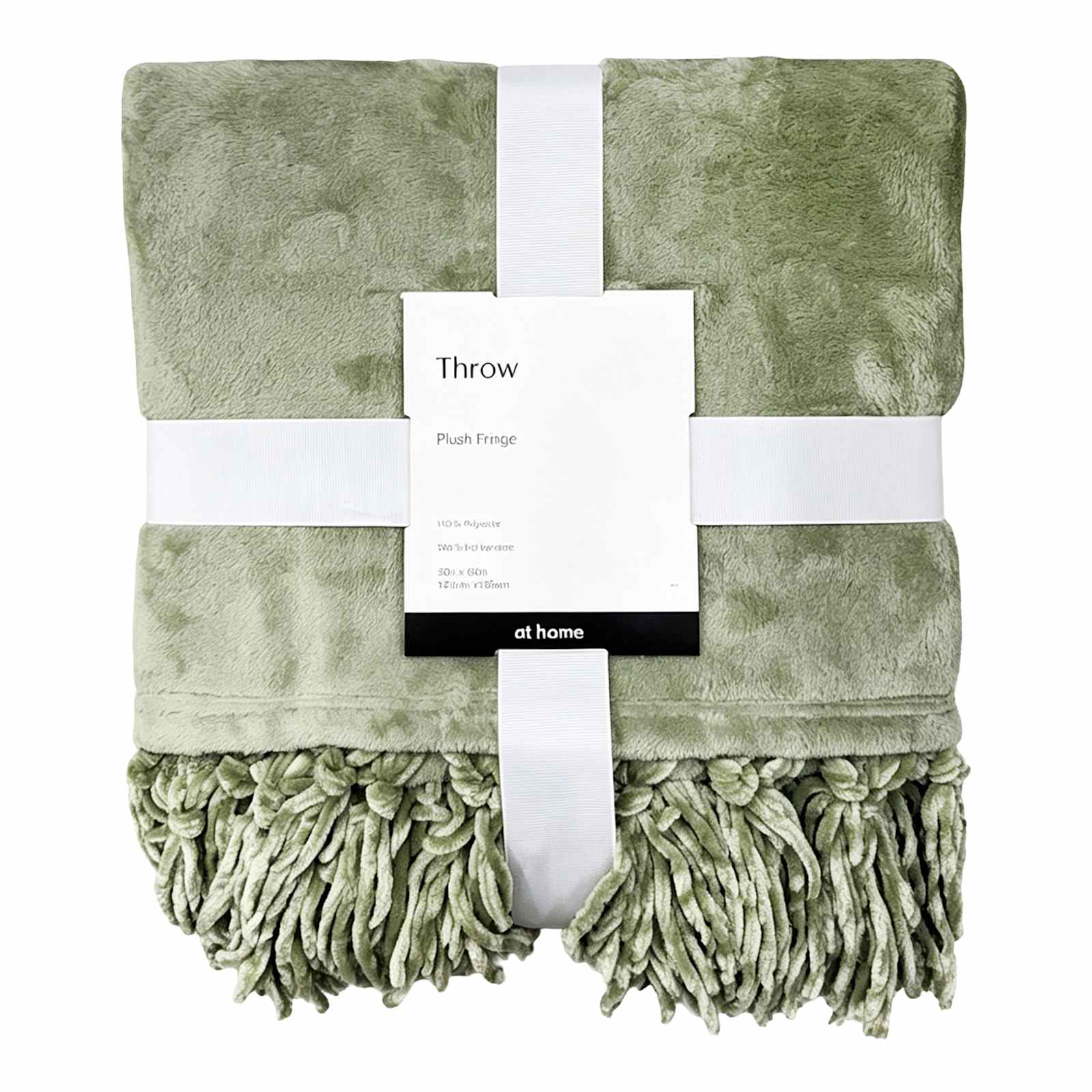 Light Green Fringe Throw Blanket, 50x60