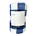 Navy Blue & White Buffalo Plaid Plush Throw Blanket, 50x60