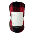 Black & Red Buffalo Plaid Plush Throw Blanket, 50x60