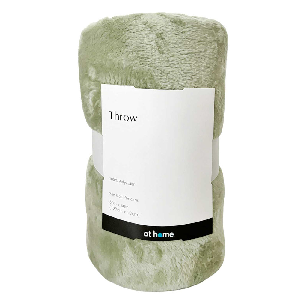Light Green Microfiber Plush Throw Blanket, 50x60