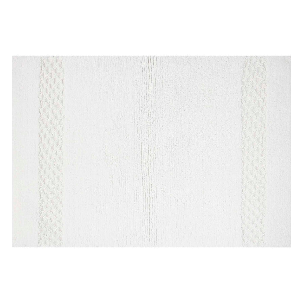 Reversible White Bath Rug, 20x30