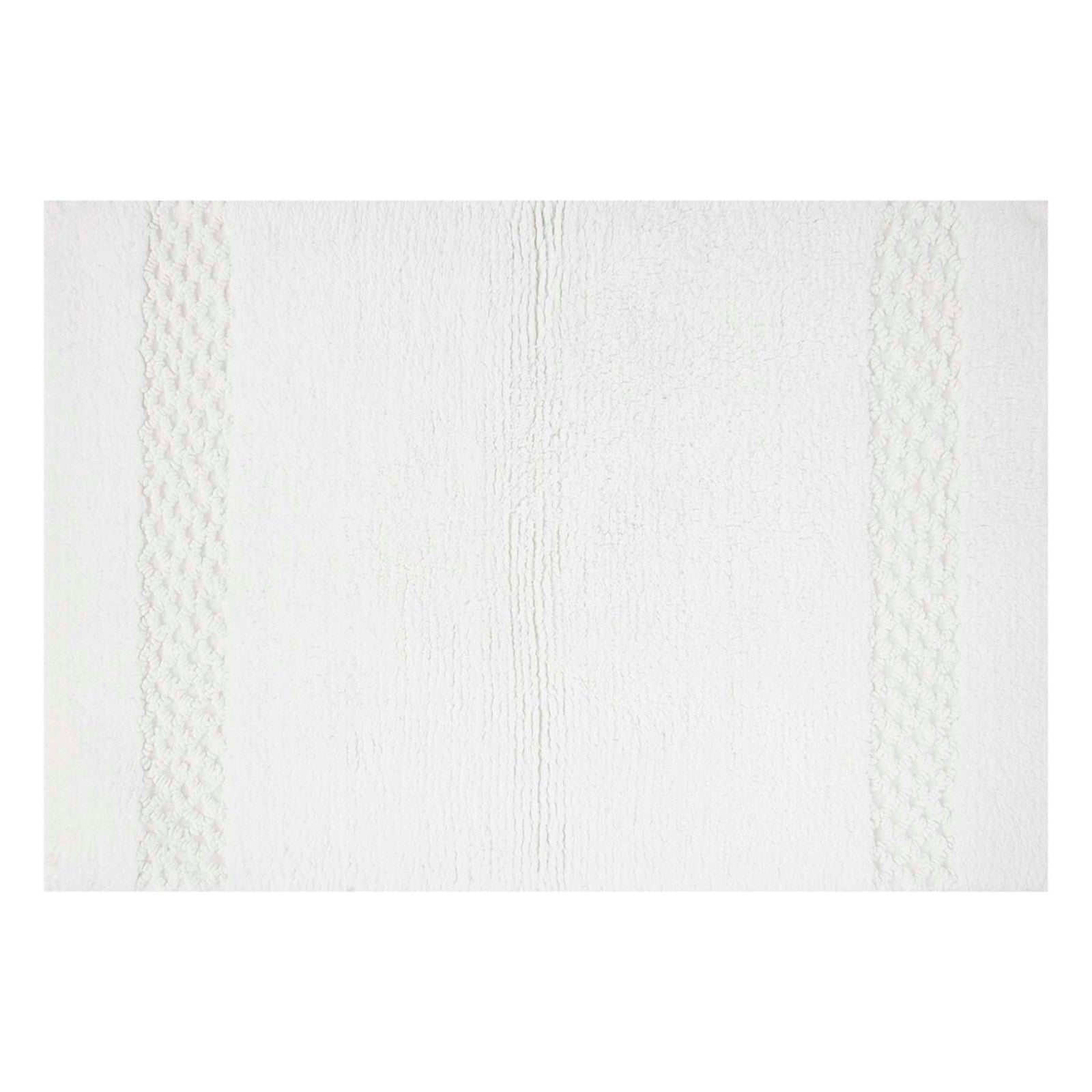 Reversible White Bath Rug, 20x30