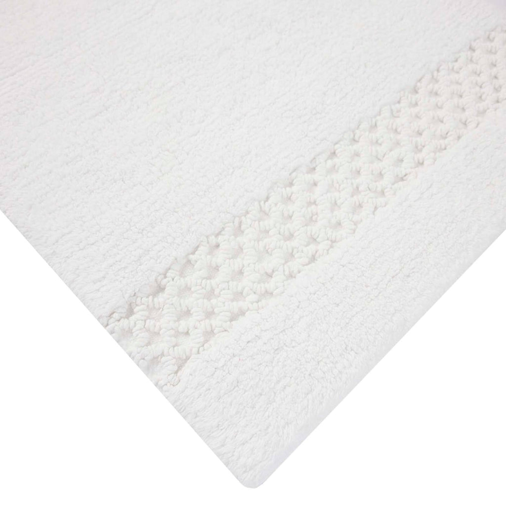 Reversible White Bath Rug, 20x30