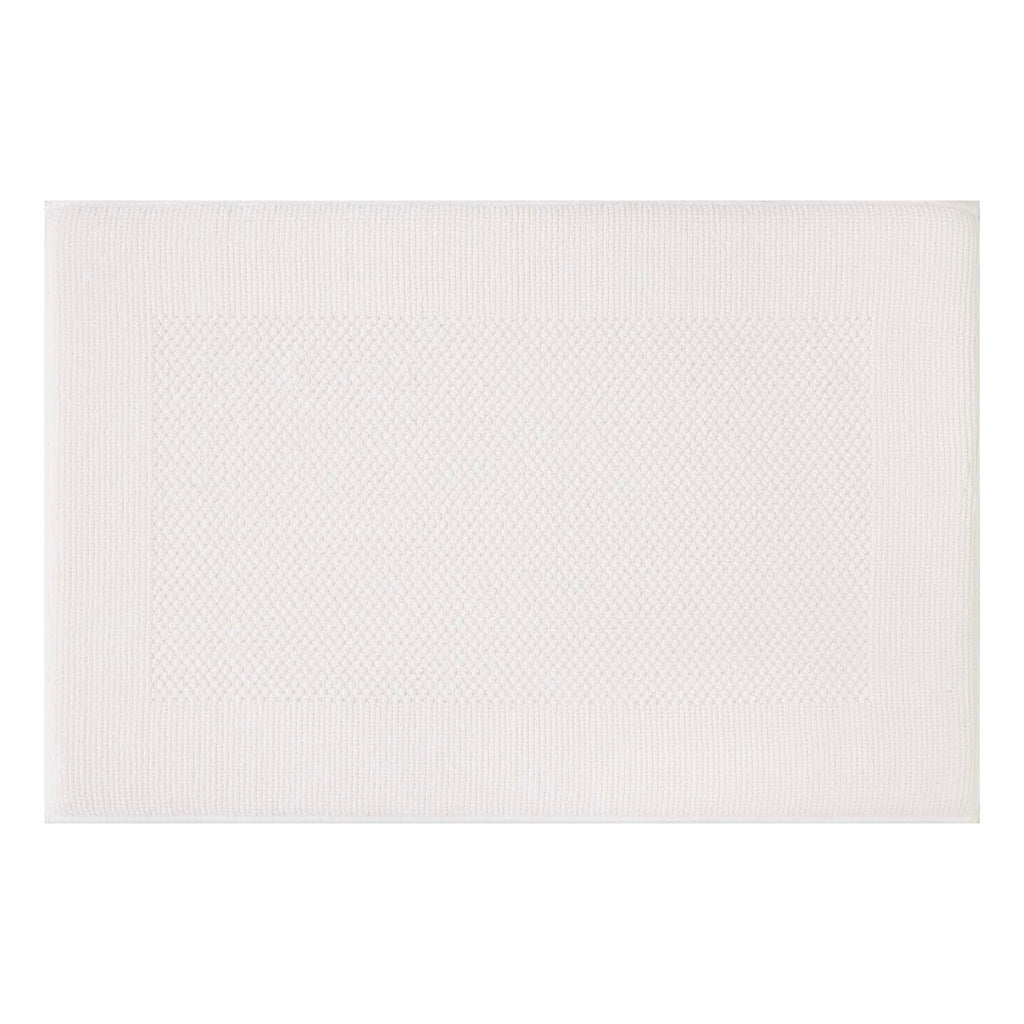 White Waffle Border Memory Foam Cotton Bath Rug, 20x30