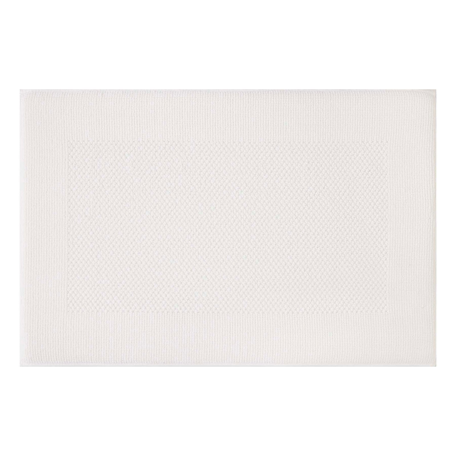 White Waffle Border Memory Foam Cotton Bath Rug, 20x30