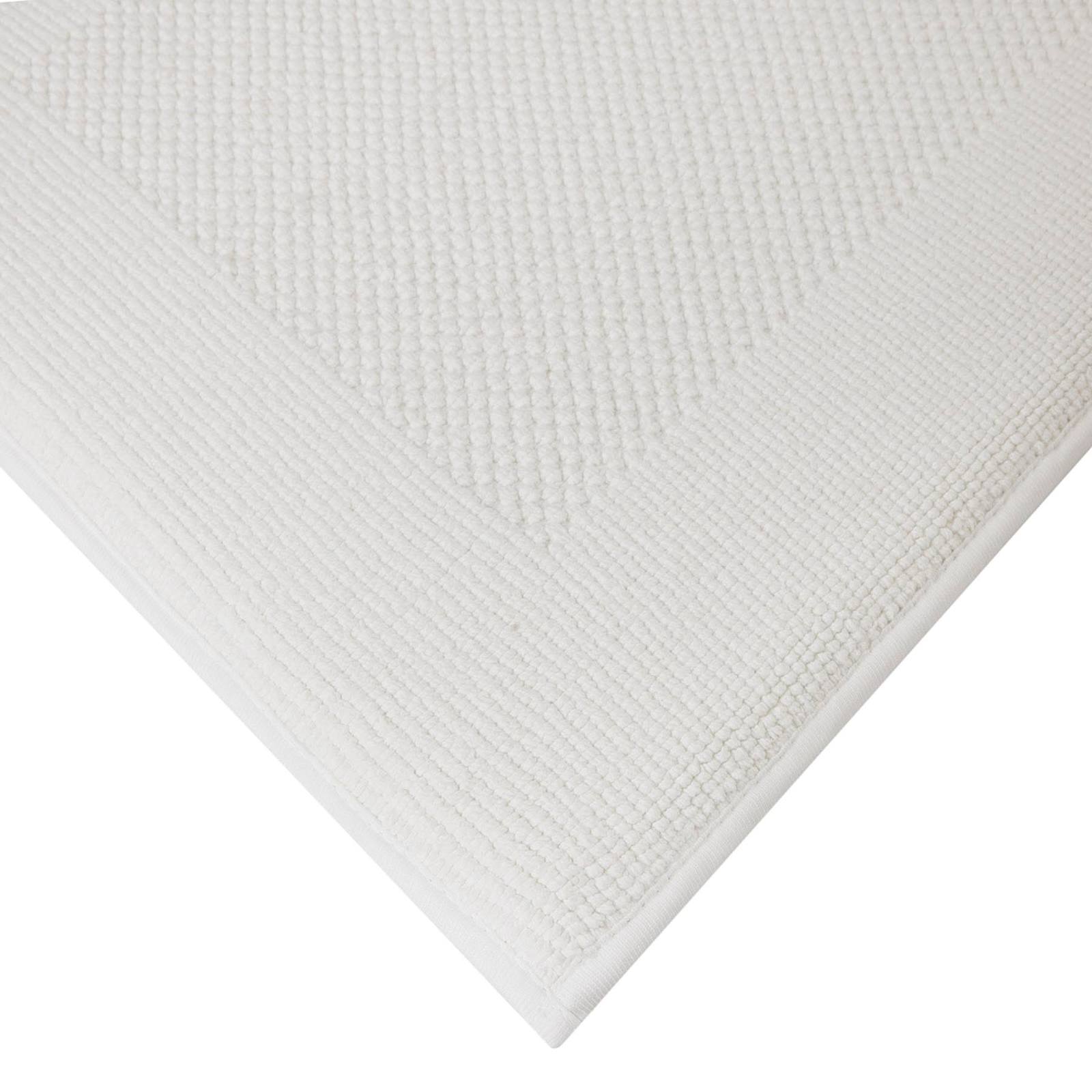 White Waffle Border Memory Foam Cotton Bath Rug, 20x30