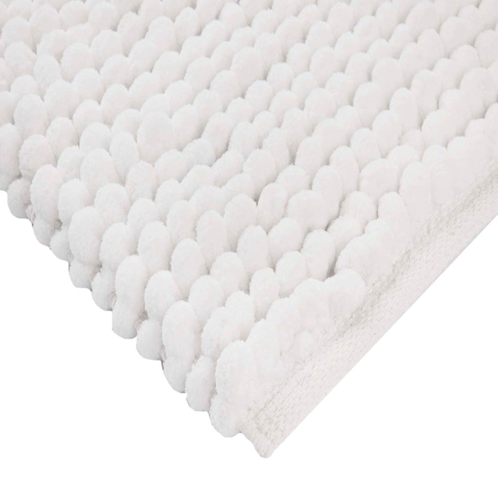 2-Pack White Loop Bath Rug Set, 17x24 & 20x30