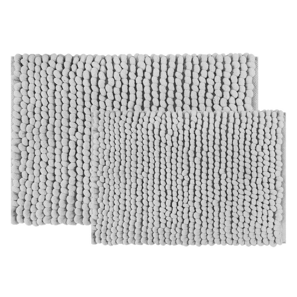 2-Pack Grey Loop Bath Rug Set, 17x24 & 20x30