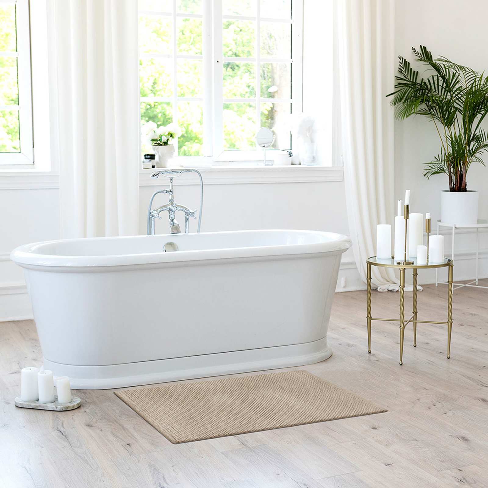 Stone Braided Cotton Bath Rug, 20x30